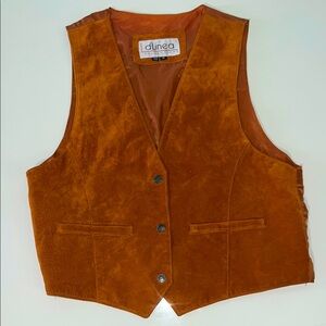 D’Linea Collection Vintage Geniune Leather Vest, Tan, Size M